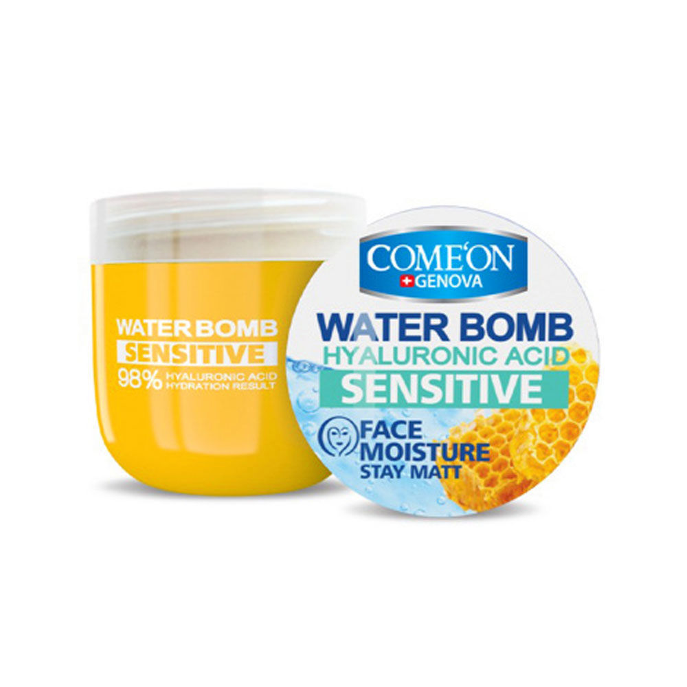 Comeon Face Moisture Water Bomb With Hyaluronic Acid & Honey For Sensitive Skin 200 ml کرم بمب آبرسان کامان حاوی عسل مناسب پوست حساس حجم 200 میل