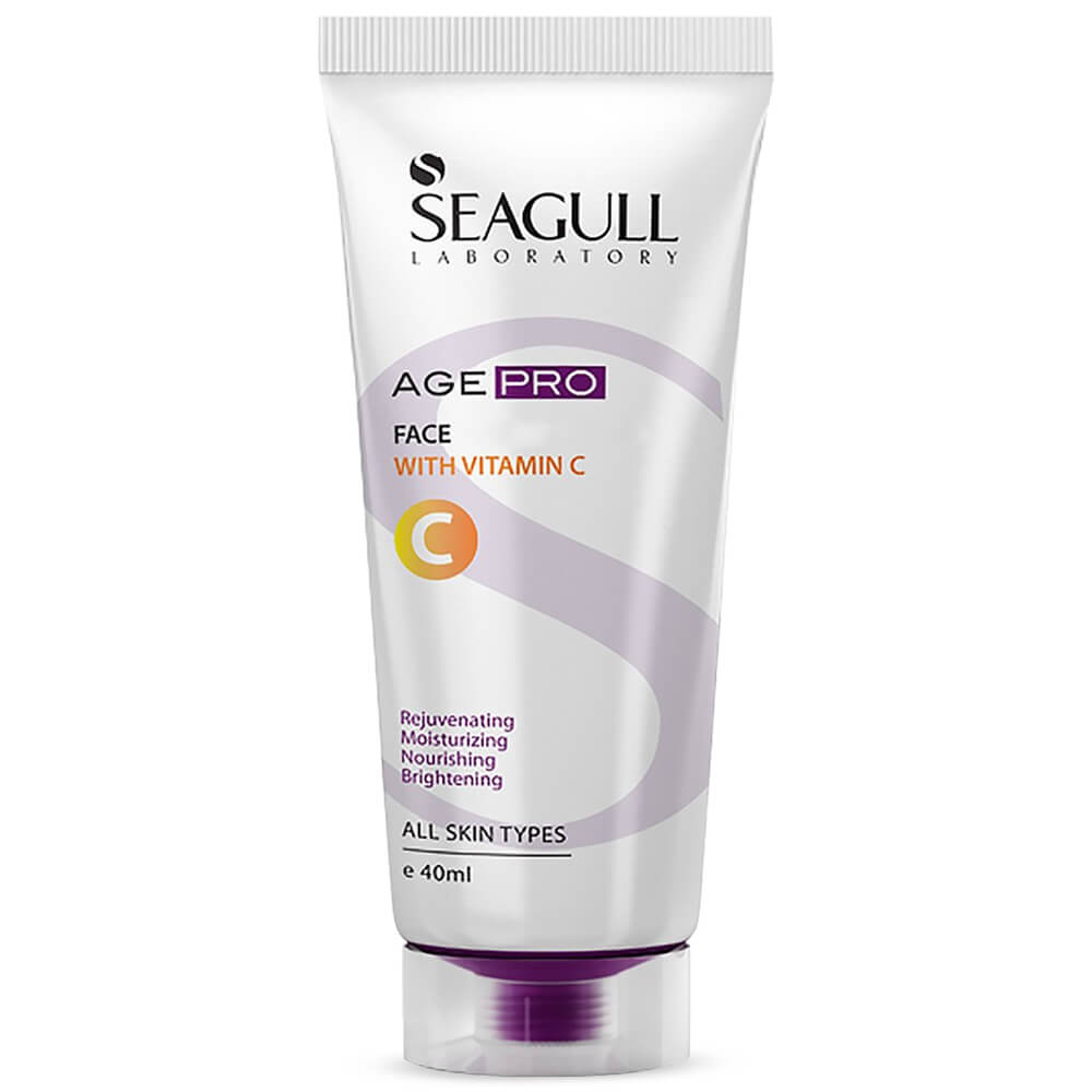 Seagull Face Cream With Vitamin C 40 ml کرم جوان کننده دست و صورت سی گل حاوی ویتامین C حجم 40 میل