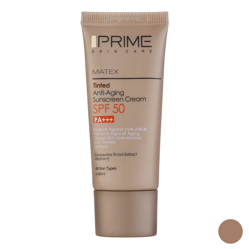 کرم ضد آفتاب رنگی SPF 50 پرایم Matex حجم ۴۰میل کرم ضد آفتاب رنگی SPF 50 پرایم Matex حجم ۴۰میل