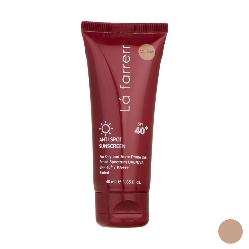 کرم ضد آفتاب ضد لک رنگی ۰۲ متوسط SPF 40 لافارر پوست چرب ۴۰میل کرم ضد آفتاب ضد لک رنگی ۰۲ متوسط SPF 40 لافارر پوست چرب ۴۰میل