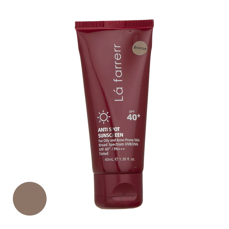 کرم ضد آفتاب ضد لک رنگی ۰۳ برنز SPF 40 لافارر پوست چرب ۴۰میل کرم ضد آفتاب ضد لک رنگی ۰۳ برنز SPF 40 لافارر پوست چرب ۴۰میل