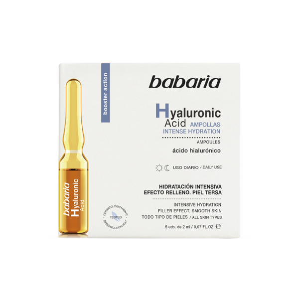 Babaria Hydrating Hyaluronic Acid Ampoules ویال (آمپول) آبرسان هیالورونیک اسید باباریا