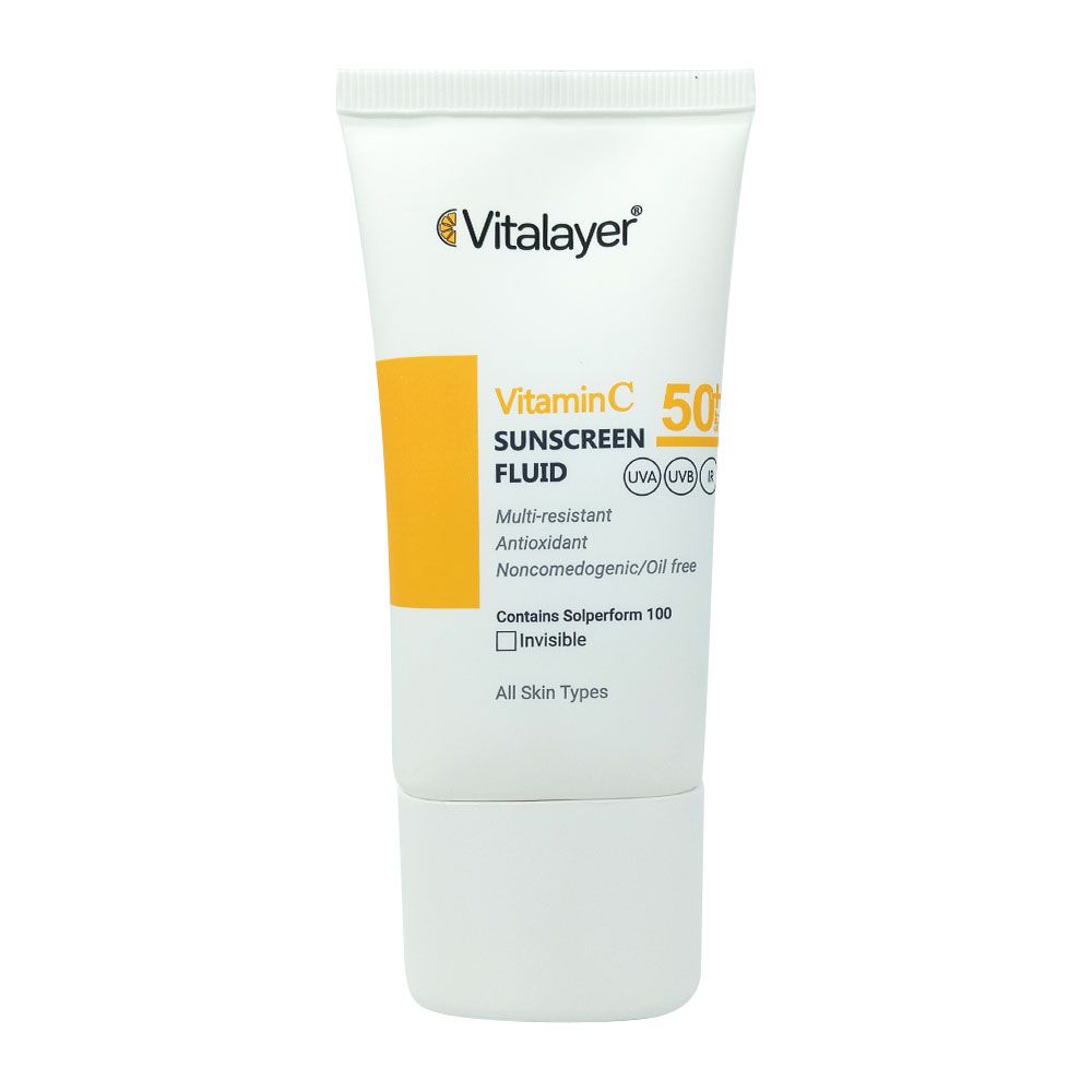 Vitalayer Vitamin C Invisible Sunscreen Fluid SPF50 فلوئید ضد آفتاب SPF 50 ویتامین C ویتالیر