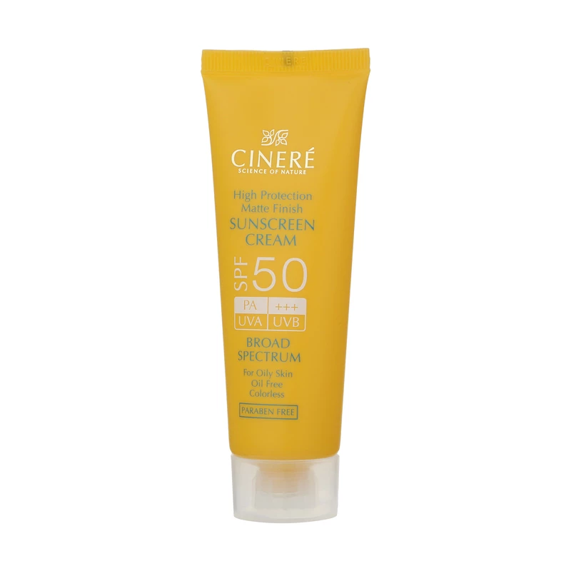 Cinere High Protection Matte Finish Sunscreen Cream SPF 50 کرم ضد آفتاب SPF 50 بدون چربی سینره