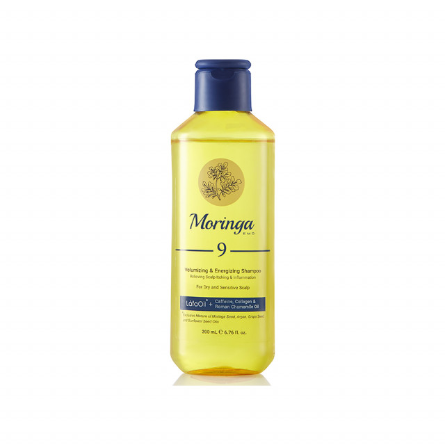 Moringa Emo Volumizing & Energizing Shampoo for Dry & Sensitive Scalp 200ml شامپو حجم دهنده پوست سر خشک و حساس مورینگا امو ۲۰۰میل