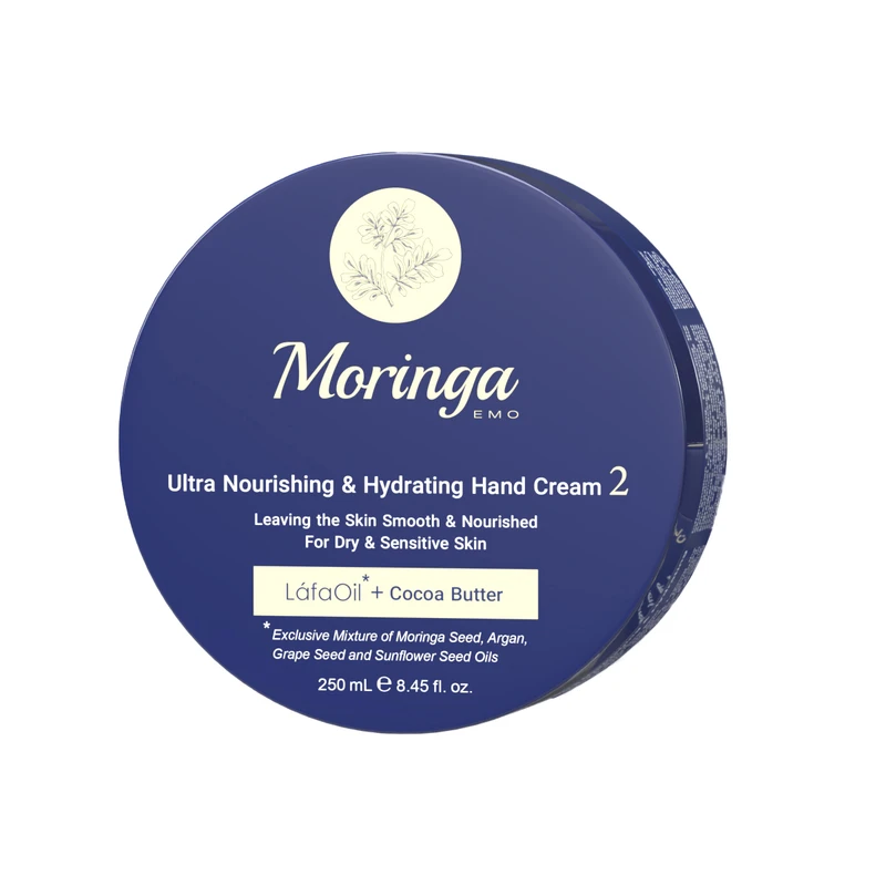 Moringa Emo Hydrating Hand Cream 2 250ml کرم دست فوق مغذی مورینگا امو ۲ پوست خشک و حساس ۲۵۰میل