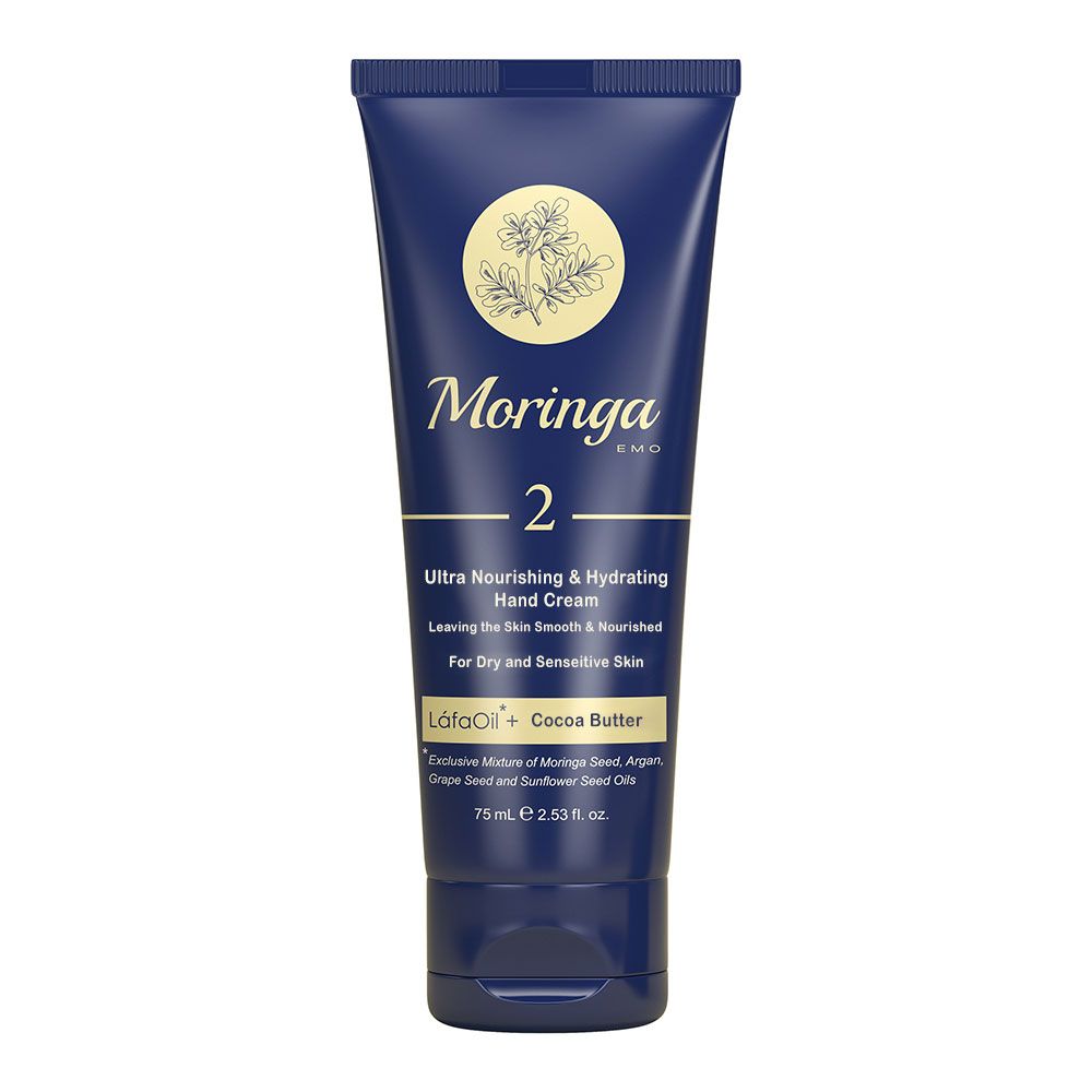 Moringa Emo Hydrating Hand Cream 2 75ml کرم دست فوق مغذی مورینگا امو ۲ پوست خشک و حساس ۷۵میل
