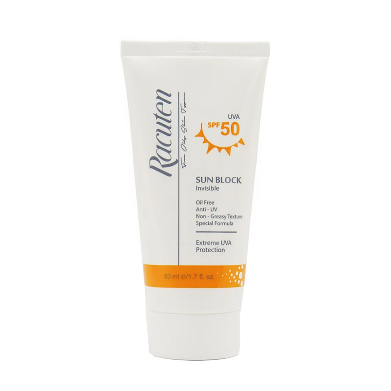 Racuten Sun Block Cream SPF 50 Oil Free کرم ضد آفتاب SPF 50 راکوتن پوست چرب و مختلط