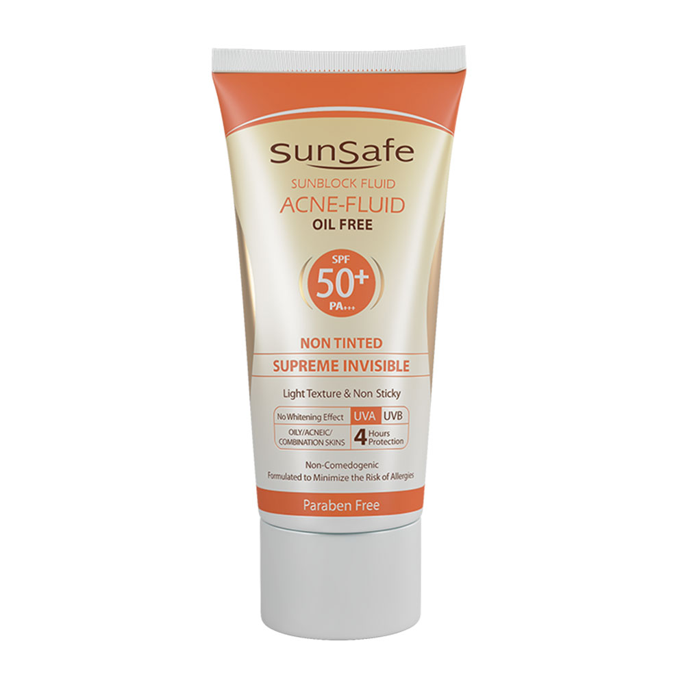 SunSafe ACNE-FLUID Invisible Sunblock Fluid SPF 50 فلوئید ضد آفتاب بدون چربی بیرنگ SPF 50 سان سیف