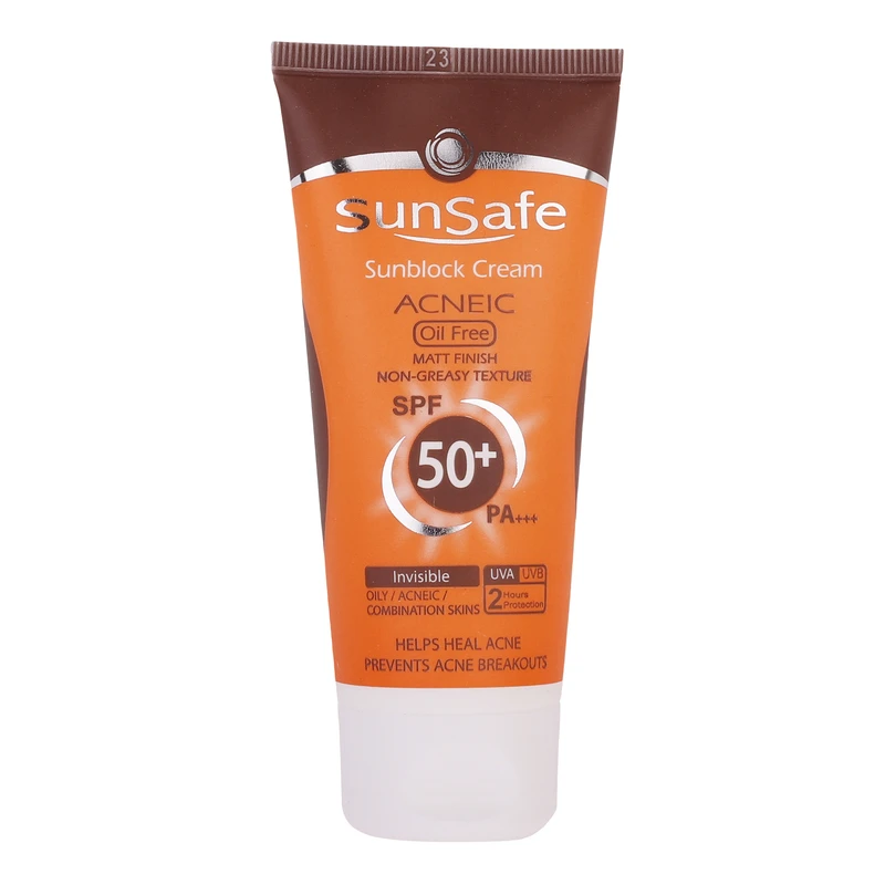 SunSafe ACNEIC Sunblock Fluid SPF 50 - Invisible کرم ضد آفتاب بدون چربی SPF 50 سان سیف بی رنگ
