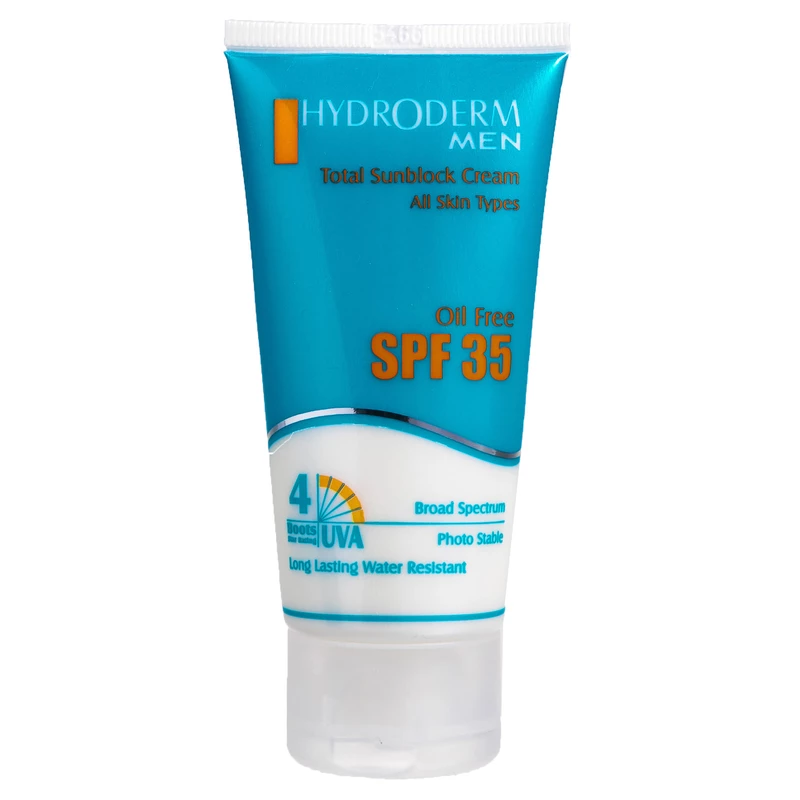 Hydroderm Total Sunblock Cream SPF 35 کرم ضد آفتاب آقایان SPF 35 هیدرودرم